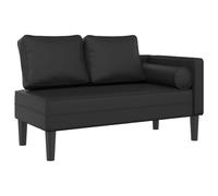 vidaXL Sdraio con Cuscini Nero in Similpelle, divano letto, divano imbottito, seduta da soggiorno, dormeuse, seduta da salotto, divano 2 posti