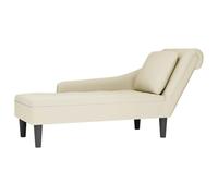vidaXL Sdraio con Cuscino e Bracciolo Destro in Velluto Crema, divano chaise longue, poltrona, divano soggiorno, salotto, divano lounge, sedia accento