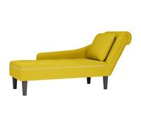 vidaXL Sdraio con Cuscino e Bracciolo Destro in Velluto Giallo, divano chaise longue, poltrona, divano soggiorno, salotto, divano lounge