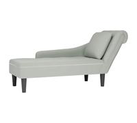 vidaXL Sdraio con Cuscino e Bracciolo Destro in Velluto Grigio Chiaro, divano chaise longue, poltrona, divano soggiorno, salotto, divano lounge