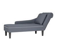 vidaXL Sdraio con Cuscino e Bracciolo Destro in Velluto Grigio Scuro, Divano Chaise Longue, Poltrona, Divano Soggiorno, Salotto, Divano Lounge