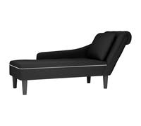 vidaXL Sdraio con Cuscino e Bracciolo Destro in Velluto Nero, divano chaise longue, poltrona, divano soggiorno, salotto, divano lounge, sedia accento