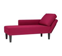 vidaXL Sdraio con Cuscino e Bracciolo Destro in Velluto Rosso Vino