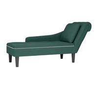 vidaXL Sdraio con Cuscino e Bracciolo Destro in Velluto Verde Scuro, divano chaise longue, poltrona, divano soggiorno, salotto, divano lounge