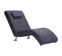 vidaXL Sdraio con Cuscino Elegante Ergonomica Imbottita Confortevole Design Moderno Accattivante Scamosciata Lettino Chaise Longue Grigia Similpelle