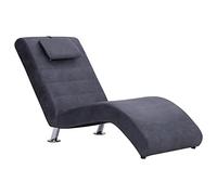 vidaXL Sdraio con Cuscino Elegante Ergonomica Imbottita Confortevole Design Moderno Accattivante Scamosciata Lettino Chaise Longue Grigia Similpelle