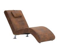vidaXL Sdraio con Cuscino Elegante Ergonomica Imbottita Confortevole Design Moderno Accattivante Scamosciata Lettino Chaise Longue Marrone Similpelle
