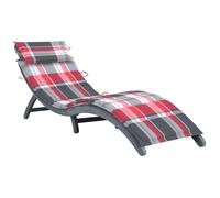 vidaXL Sdraio con Cuscino Grigia in Legno Massello di Acacia