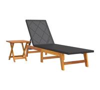 VIDAXL - Sdraio Con Tavolo Polyrattan E Legno Massello Di Acacia