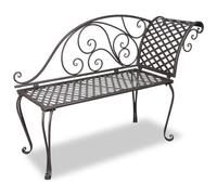 vidaXL - Sdraio da Giardino 128 cm in Acciaio Stile Anticato Marrone