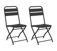 vidaXL Sdraio da giardino pieghevoli 2 pcs Antracite 42x52x82 cm Acciaio verniciato a polvere