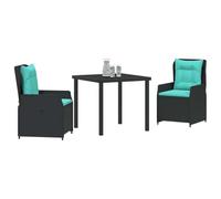 vidaXL Sdraio da Giardino Reclinabili 2 Pezzi in Rattan PE Nero, Mobili da Esterno con Struttura in Acciaio, Seduta Confortevole e Regolabile, Set Divano per Giardino e Terrazza Lounge