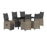 vidaXL Sdraio da Giardino Reclinabili 2 Pz Grigio Rattan Tecnologico con Cuscini | Seduta Esterni con Schienale Regolabile, Design Resistenti alle Intemperie e Duraturo. Set Mobili per Patio e Terra