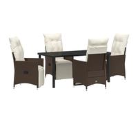 vidaXL Set di Mobili da Giardino 5 Pezzi con Cuscini Marrone Polyrattan
