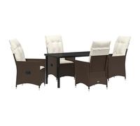 vidaXL Sdraio da Giardino reclinata 2 Pz con Cuscini | Schienale Regolabile in Rattan PE Resistente e Acciaio. Mobili Moderni per Esterni per Patio, Balcone e terrazzo. Set per Soggiorno Relax, sedi