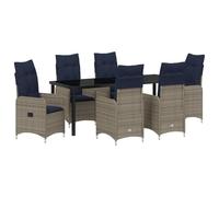 vidaXL Sedie da giardino reclinabili 2 pezzi nere con cuscini | schienale regolabile | Sedili esterni resistenti alle intemperie | Sedia in polyrattan resistente | Mobili da Deck | Reclinatore comodo