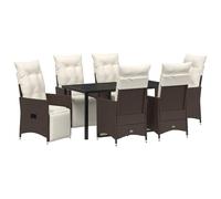 vidaXL Set di 4 Marrone Polyrattan Sofa Singolo Poggiapiedi Regolabili