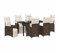 vidaXL Sdraio da Giardino Recliner 2 Pz Marrone con Cuscini | Schienale Regolabile, Resistenti alle Intemperie, Seduta da Esterno, Mobili in Polyrattan, Set Lounge Terrazza, Posti Recliner