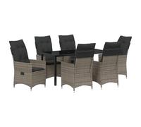 vidaXL Sdraio da Giardino Regolabili con Cuscini | Schienale Regolabile, Set di 2 in Poly Rattan e Acciaio. Mobili Moderni per Giardino su Balcone, Patio o Terrazzo. Sedie Relax per la Terrazza.