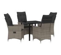 vidaXL Set da pranzo da giardino 5 pezzi con cuscini in poli rattan grigio