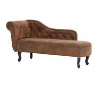 vidaXL Sdraio Elegante Ergonomica Imbottita Confortevole Design Moderno Accattivante Lettino Chaise Longue Poltrona Marrone in Similpelle Scamosciata