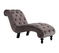 vidaXL Sdraio Imbottita Morbida Elegante Ergonomica Ottomana Salotto Chaise Lounge Divano Poltrona Arredo Casa Relax Grigia in Velluto