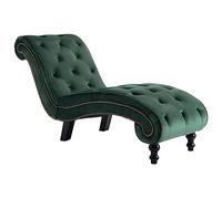 vidaXL Sdraio Imbottita Morbida Elegante Ergonomica Ottomana Salotto Chaise Lounge Divano Poltrona Arredo Casa Relax Verde in Velluto