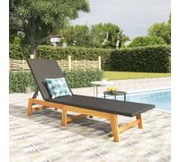 vidaXL Sdraio Nero e Marrone in Polyrattan e Legno Massello di Acacia