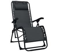 vidaXL Sdraio Pieghevole Nero in Textilene