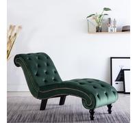 vidaXL Sdraio Verde in Velluto