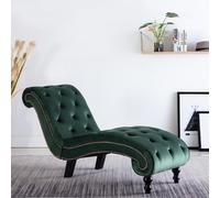 vidaXL Sdraio Verde in Velluto