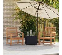 vidaXL Set Poltrone da Giardino Teak Massiccio 2 pz Marrone 60x64x77 cm Resistenti alle intemperie