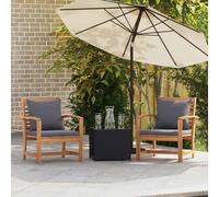 vidaXL Sedia 2 Pezzo Marrone e grigio scuro 65 x 60 x 76,5 cm