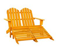 vidaXL Sedia 2 Posti Adirondack con Ottomana Abete Massello Arancione