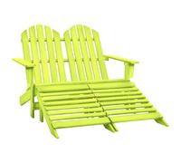 vidaXL Sedia 2 Posti Adirondack con Ottomana in Abete Massello Verde