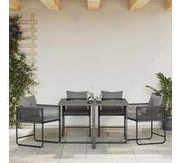 vidaXL Sedia 4 pz Nero e antracite Rattan in PE