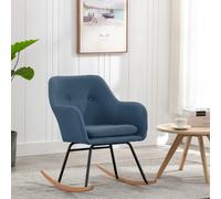 vidaXL Sedia a Dondolo Blu in Tessuto