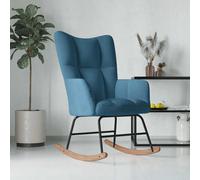 vidaXL Sedia a dondolo per interni, soggiorno, camera da letto, ufficio, poltrona a dondolo, relax, altalena, salotto, mobili per la casa, velluto blu