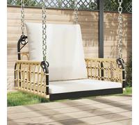 vidaXL Sedia a Dondolo con Cuscini 63x58x39 cm Polyrattan e Acciaio