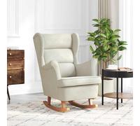 vidaXL Sedia a dondolo con schienale alto in velluto crema