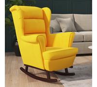 AX Sedia Poltrona Dondolo Velluto Hevea Giallo 78x93x97cm Soggiorno Casa 329370