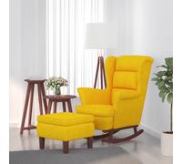 vidaXL Sedia a dondolo con schienale alto in velluto giallo