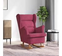 vidaXL Sedia a dondolo con schienale alto in velluto rosso vino