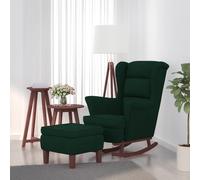 vidaXL Sedia a dondolo con schienale alto in velluto verde scuro