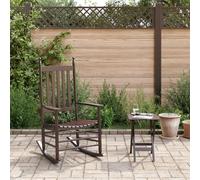 vidaXL Sedia a Dondolo con Tavolino Pieghevole Marrone Massello Pioppo