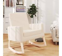 vidaXL Sedia a Dondolo Crema in Tessuto
