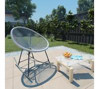 vidaXL Sedia a Dondolo da Esterno Grigia in Polyrattan