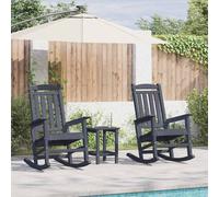 vidaXL Sedia a dondolo da giardino 2 pcs Navy 70 x 92 x 108cm Plastica