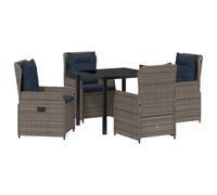vidaXL Sedia a Dondolo da Patio, 2 Pezzi, Grigia, in Rattan PE, mobili da Esterno, Struttura in Acciaio, Seduta Comoda e Regolabile, Set Divano per Giardino e terrazzo.