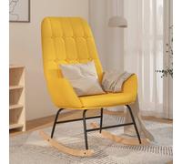 vidaXL Sedia a Dondolo Giallo Senape in Tessuto